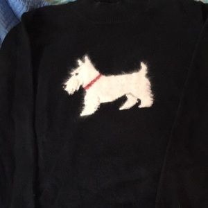 Long sleeve black sweater, Scottie dog